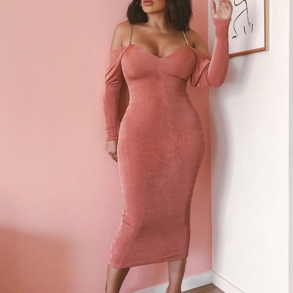 Pink Chain Strap JLUXLABEL dress